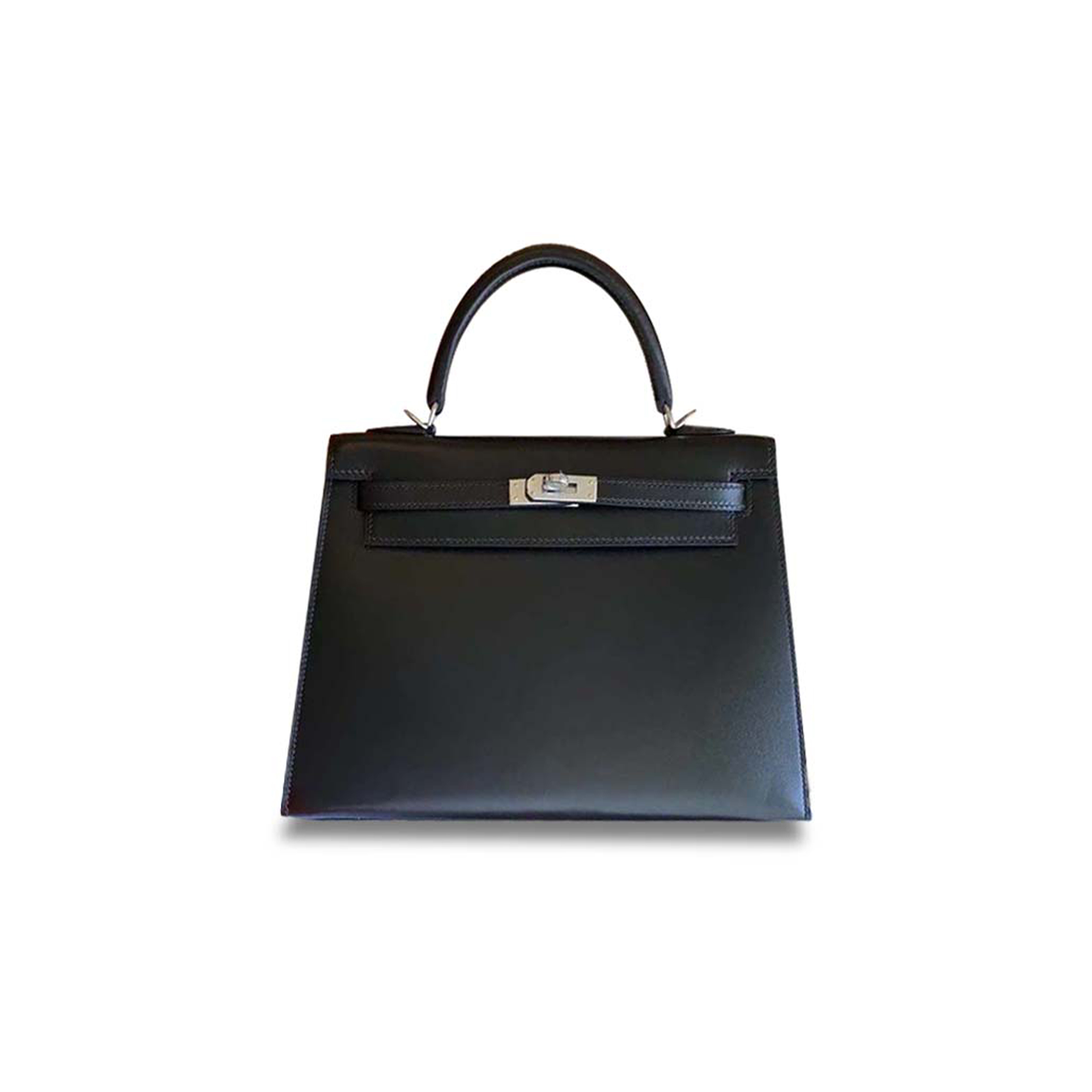 HERMÈS KELLY 25 BOX BLACK SILVER (25*17*7cm) 